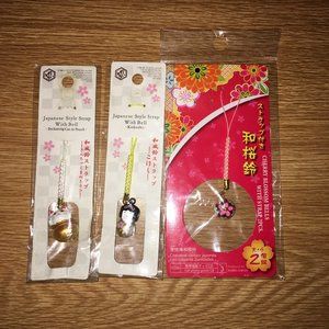❌SOLD❌ NWT Japanese Bell Phone Straps/Key Chains - 3 Pack